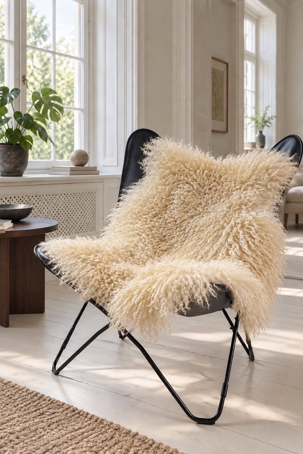 Lammeskind Curly - Naturhvid