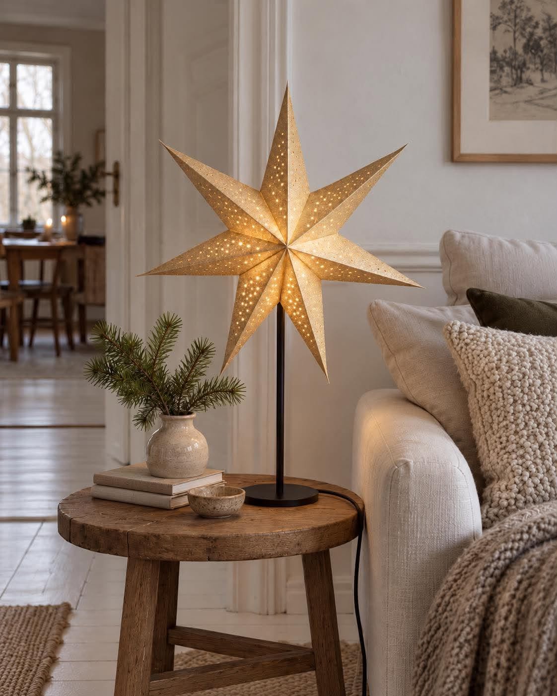 Stjerne bordlampe - Guld