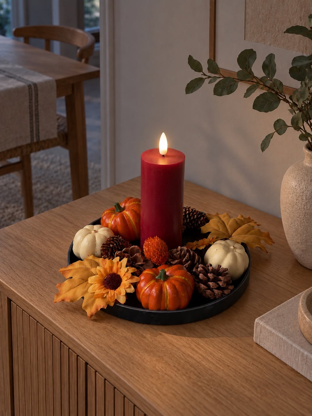 Kiste mit Dekomaterialien – Herbstdekoration