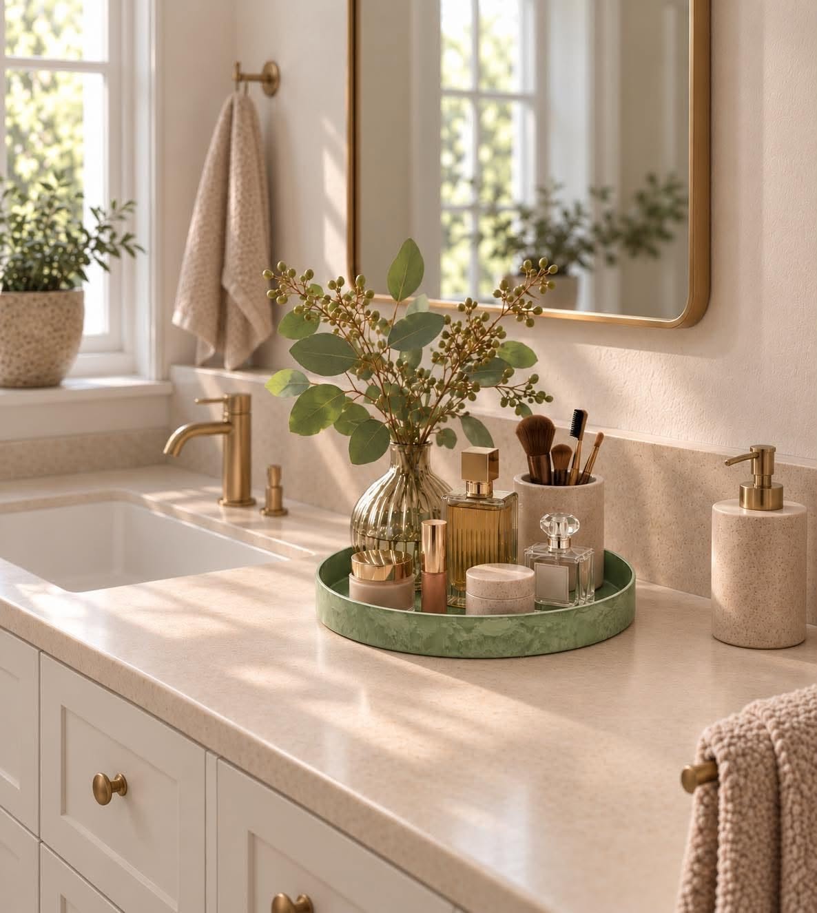 Tablett Beton-Look – Groß – Grün