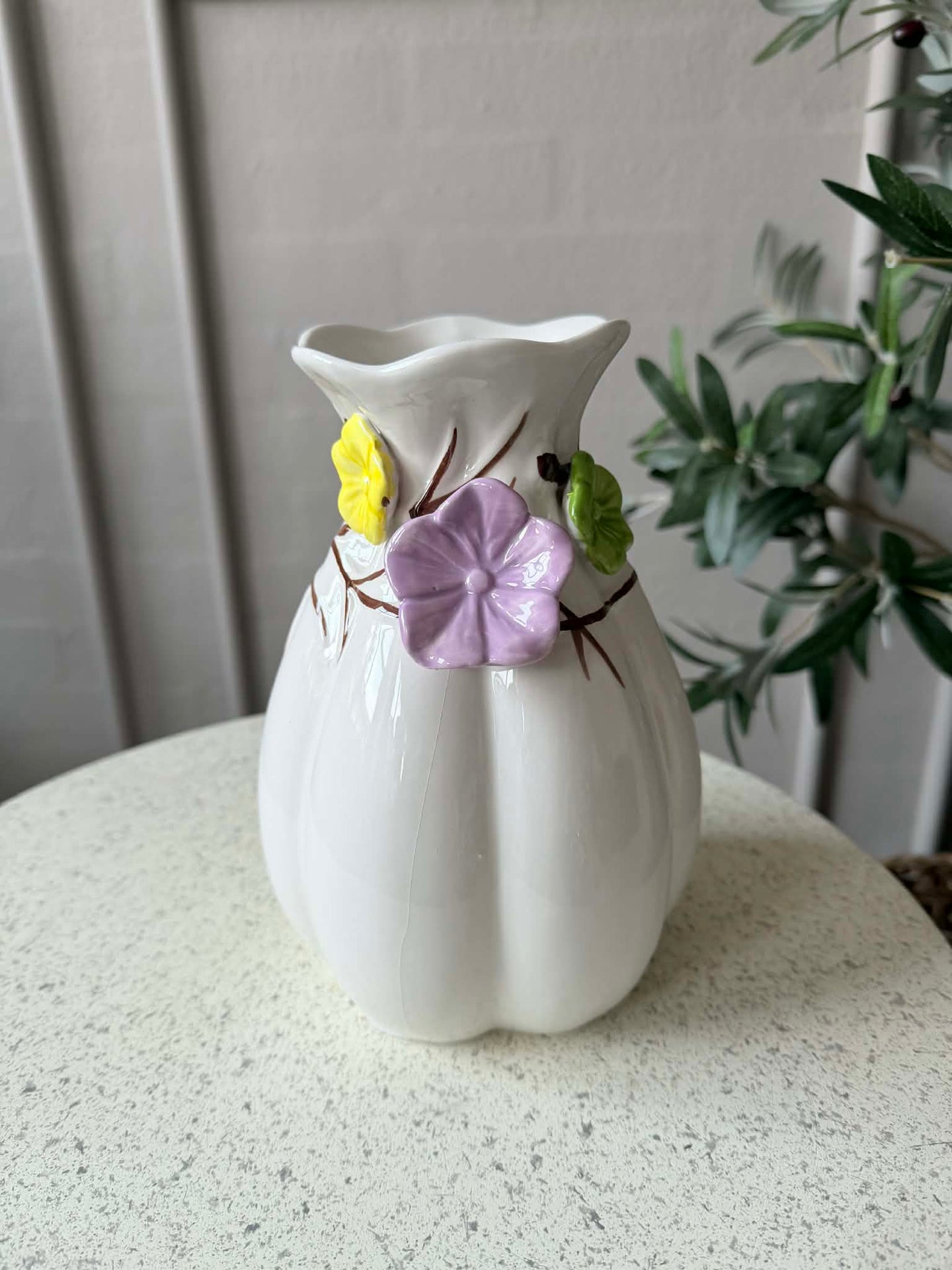 Vase mit Deko - Weiß oder Grün