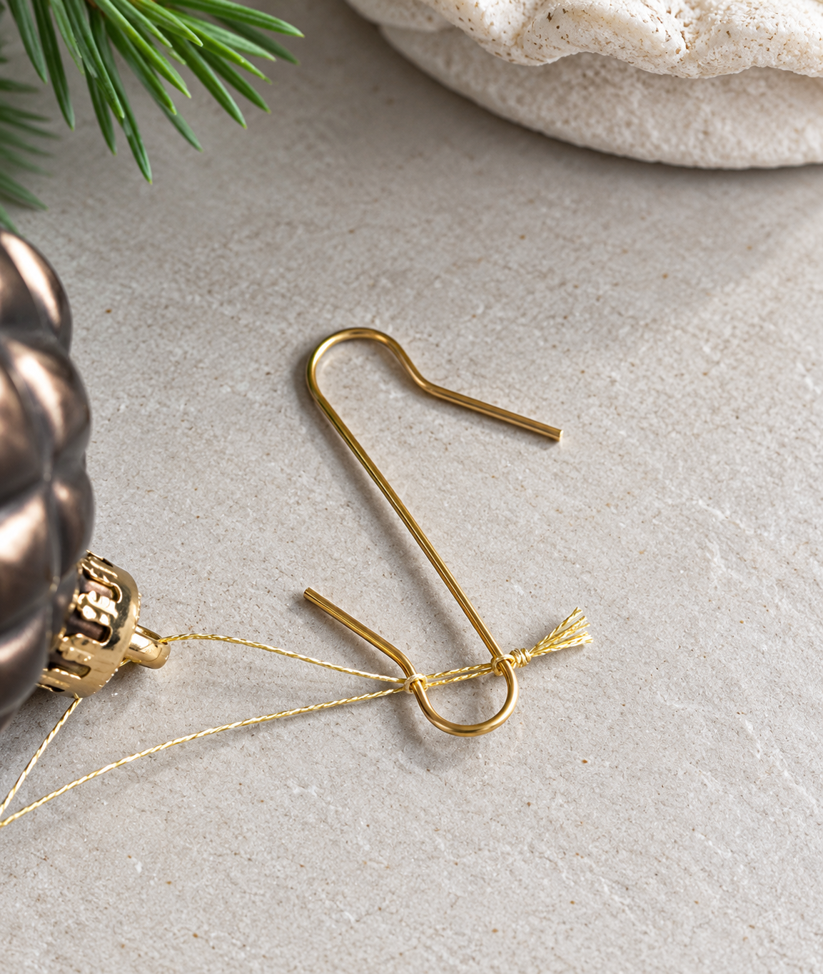 Haken zum Aufhängen von Weihnachtsschmuck - Gold 50 Stück