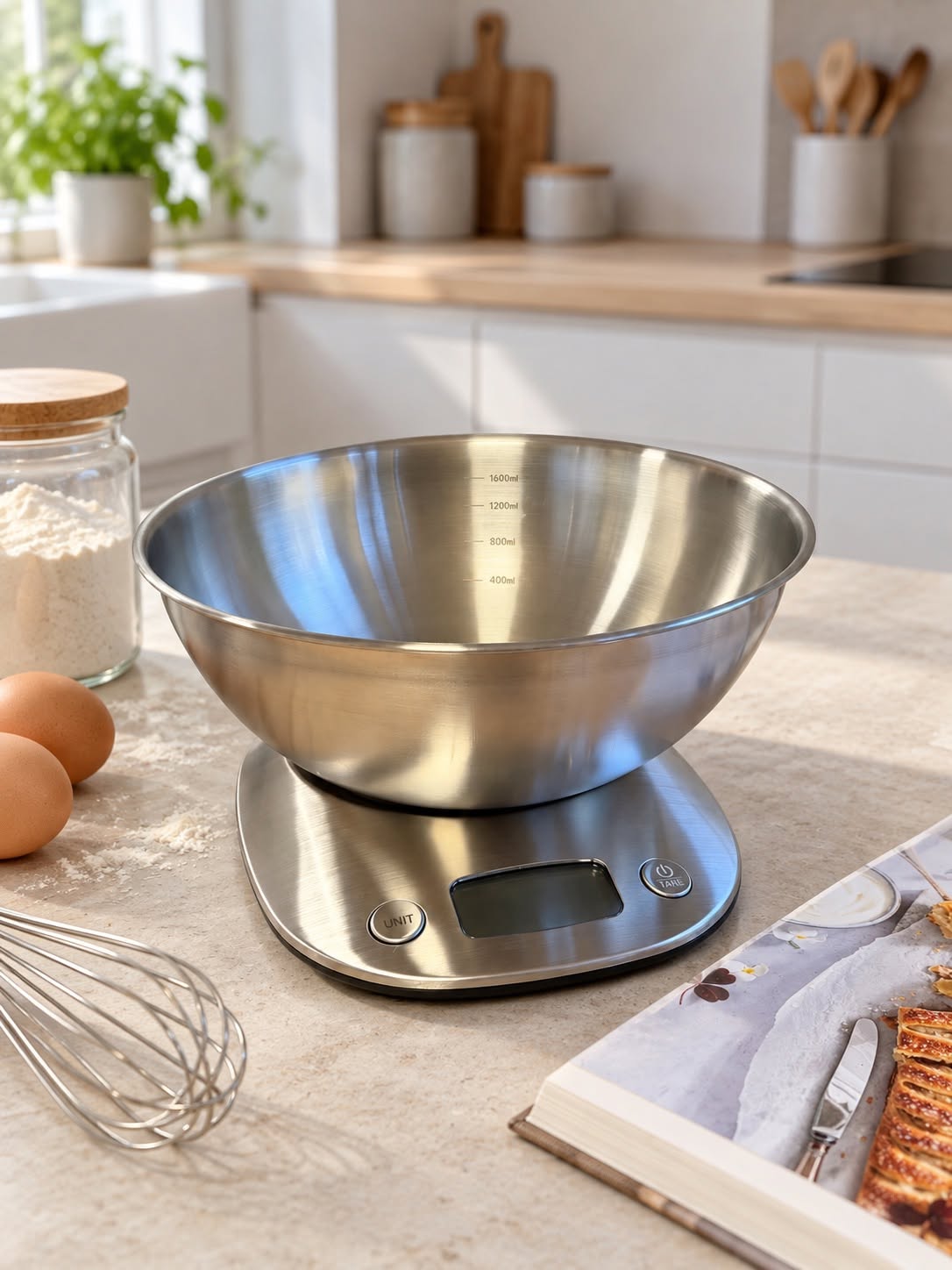 Küchenwaage mit Schüssel – Edelstahl