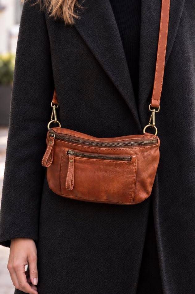 Bumbag Gewaschenes Rind - Cognac