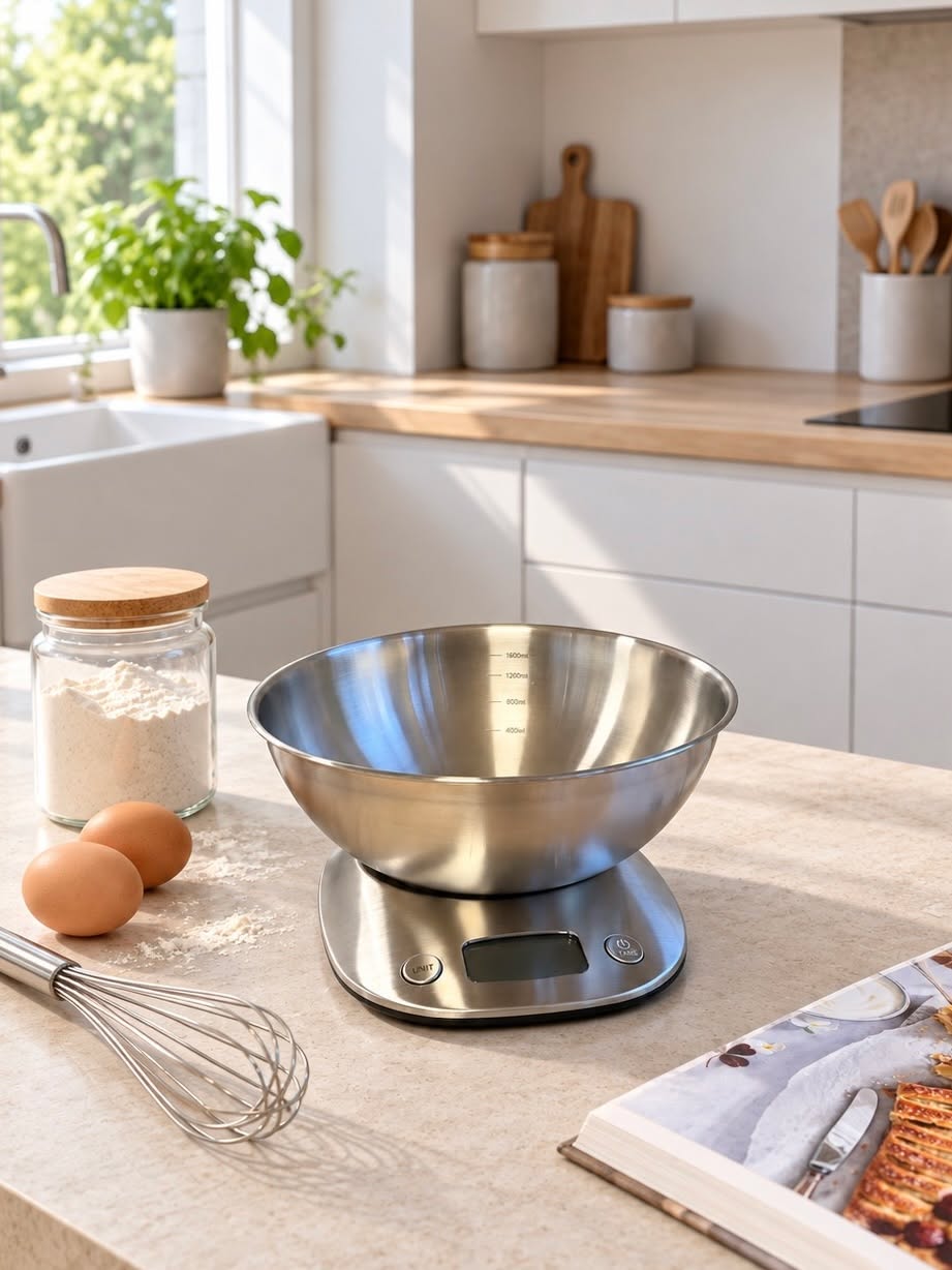 Küchenwaage mit Schüssel – Edelstahl