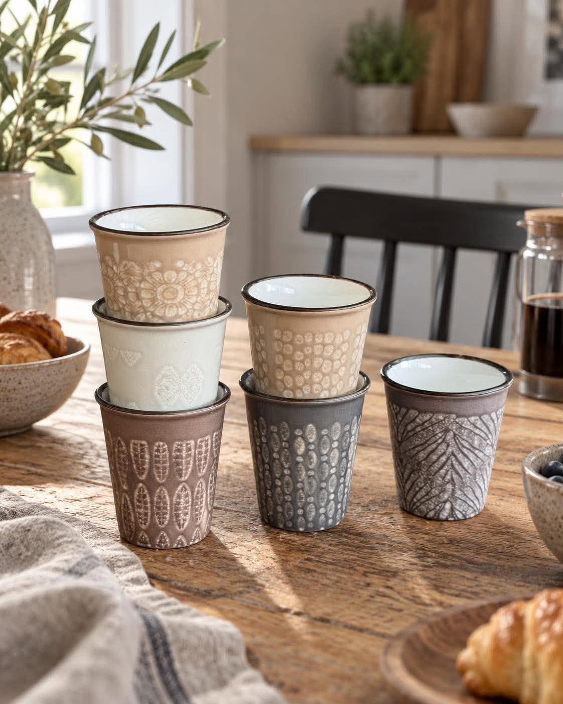 Espressotasse aus Steingut - 6 Stk