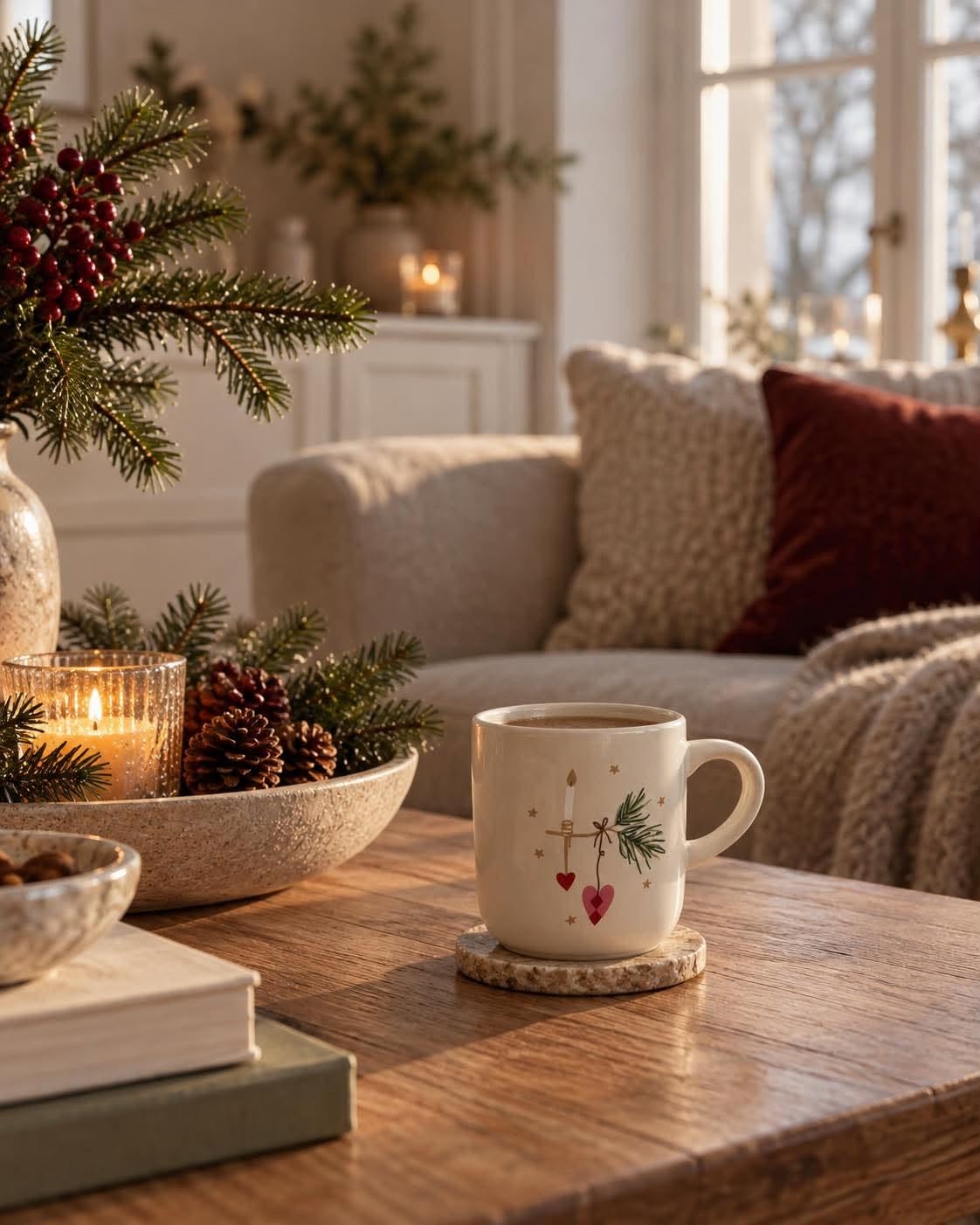 Weihnachtsbecher – Steingut mit Print