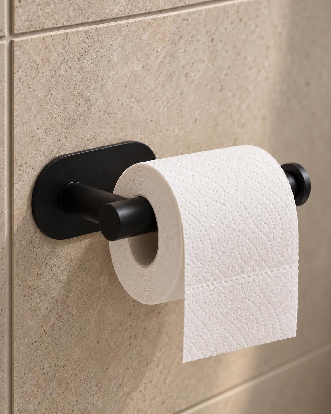 Toilettenpapierhalter Schwarz – Wandmontiert aus schwarzem Metall