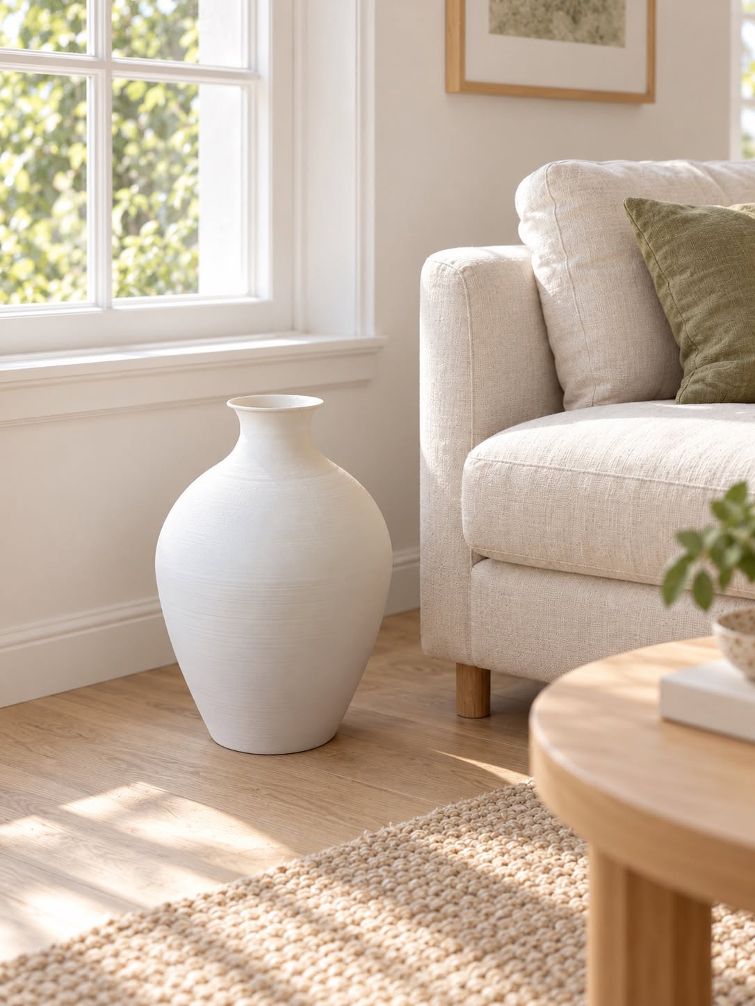 Vase aus Metall - White – matte weiße Metallvase