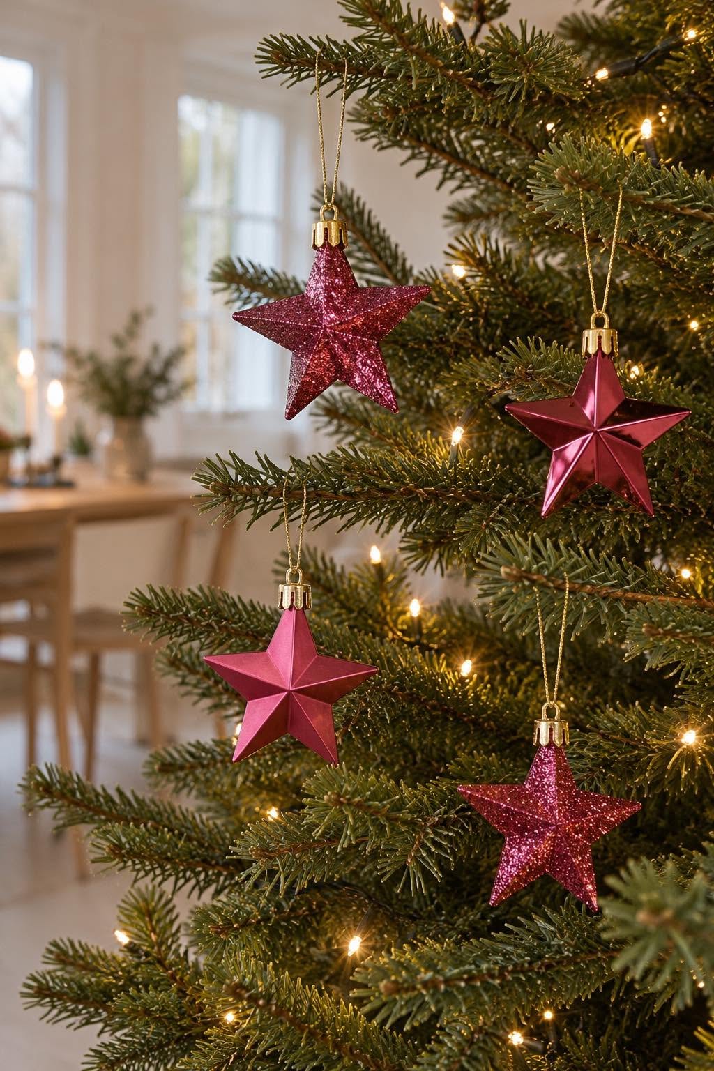 Weihnachtssterne 8 Stk. - Weinrot