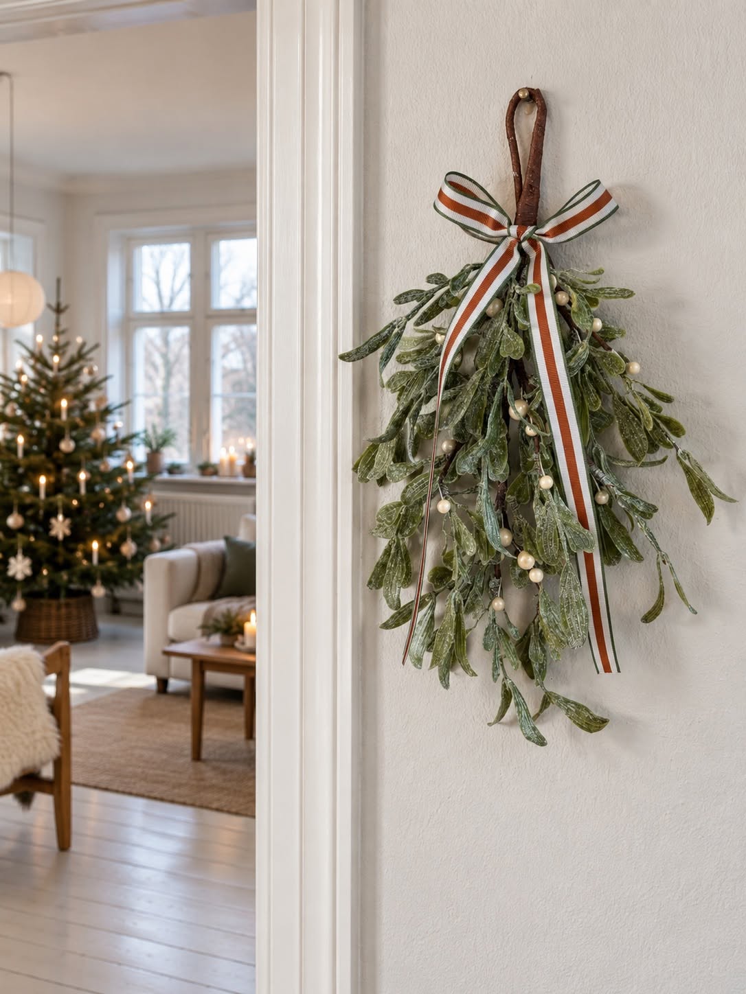 Mistelten med bånd – Kunstig juleophæng