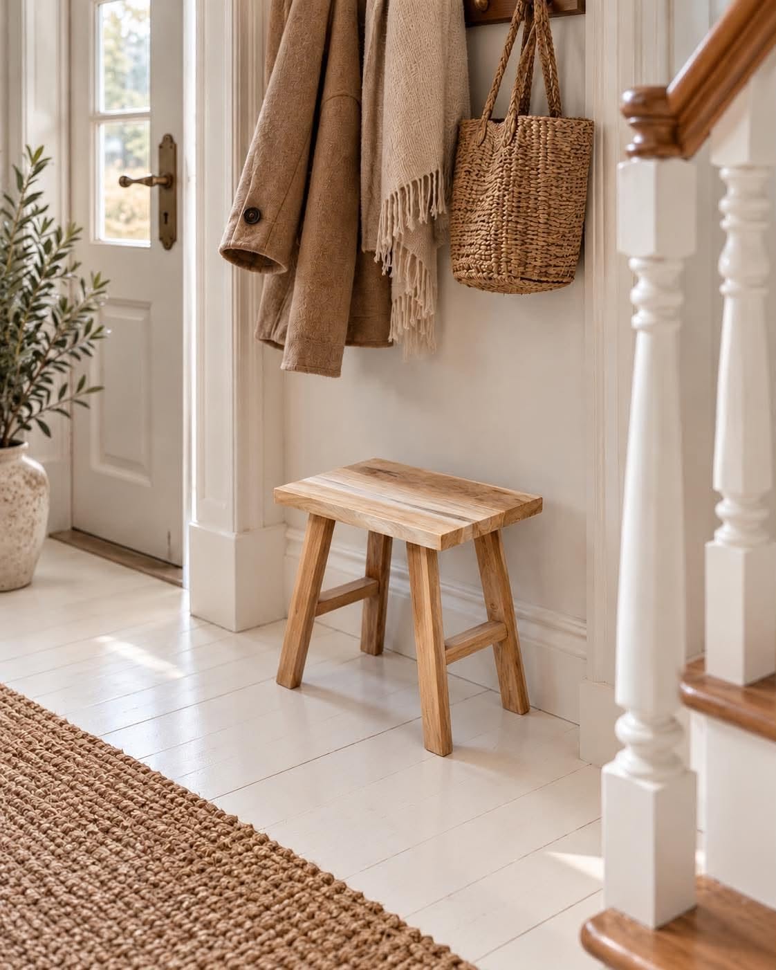 Hocker aus Teak – natürlicher Holzlook