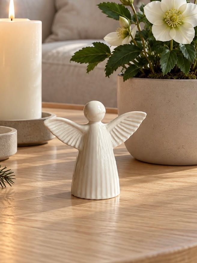 Engel Keramik – Weiße Figur