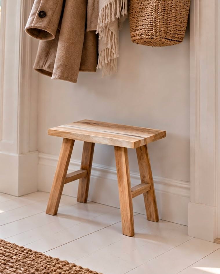 Hocker aus Teak – natürlicher Holzlook