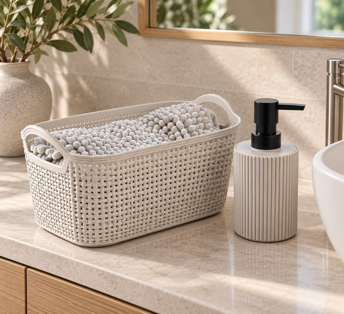 Badezimmerset Taupe