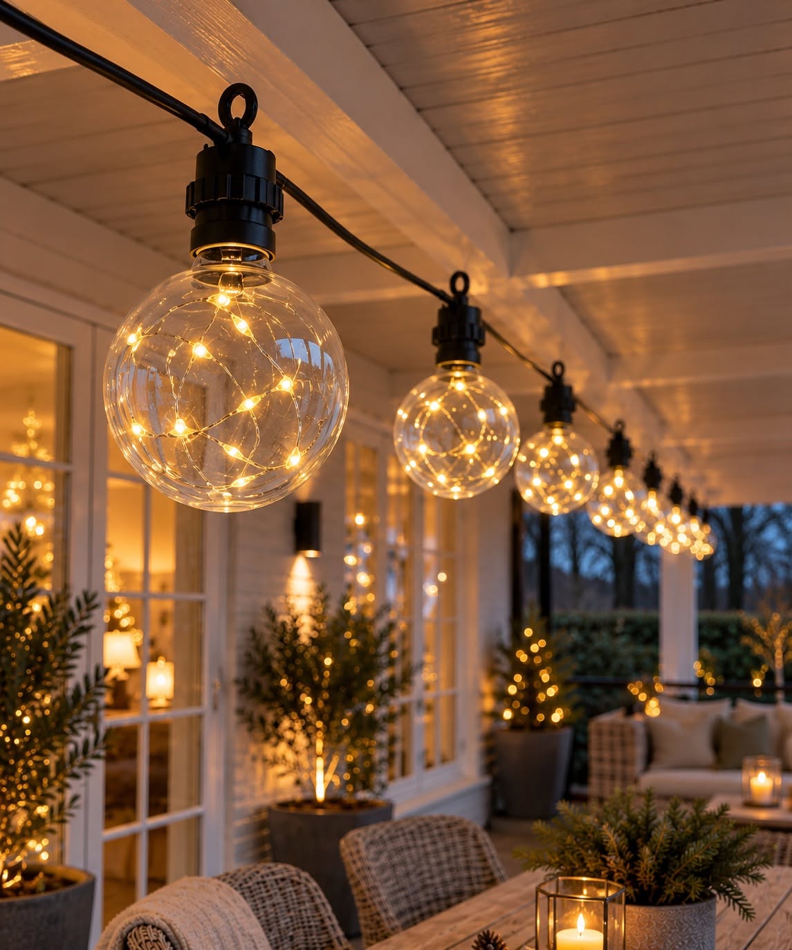 LED-Lichterkette mit 10 Glühbirnen und insgesamt 100 warmweißen Mikro-LEDs