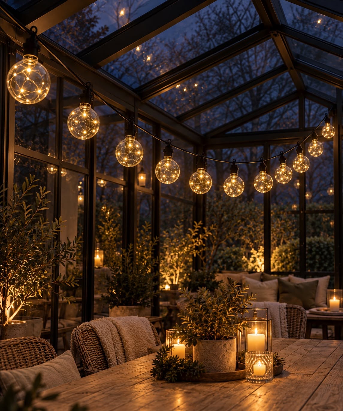 LED-Lichterkette mit 10 Glühbirnen und insgesamt 100 warmweißen Mikro-LEDs