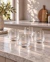 Gerilltes Wasserglas mit Goldrand - 4 Stück