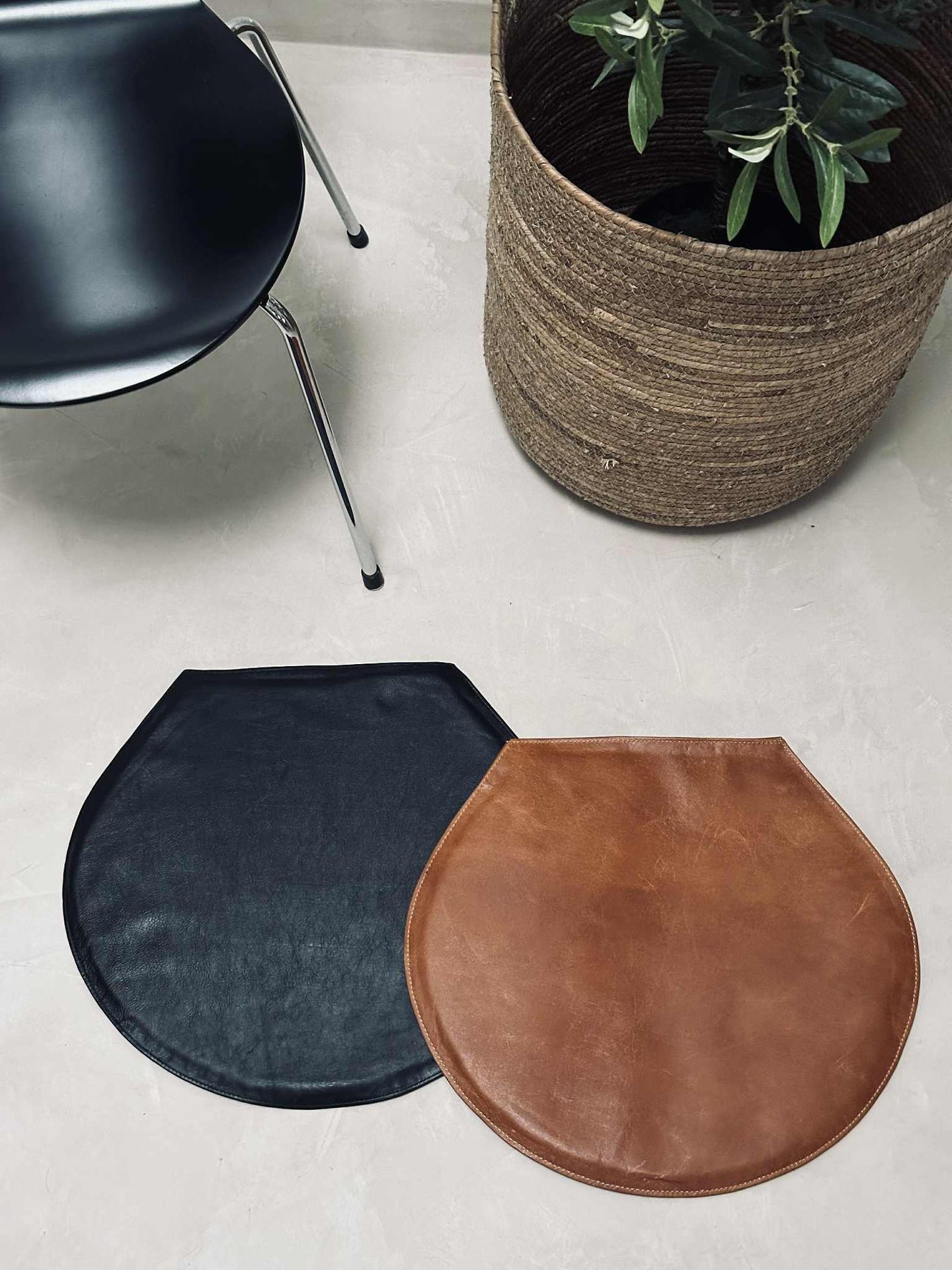 Ledersitzkissen Schwarz - Modell 7