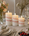 LED-Blockkerzen mit Flagge – Set mit 3 Stk. und Fernbedienung
