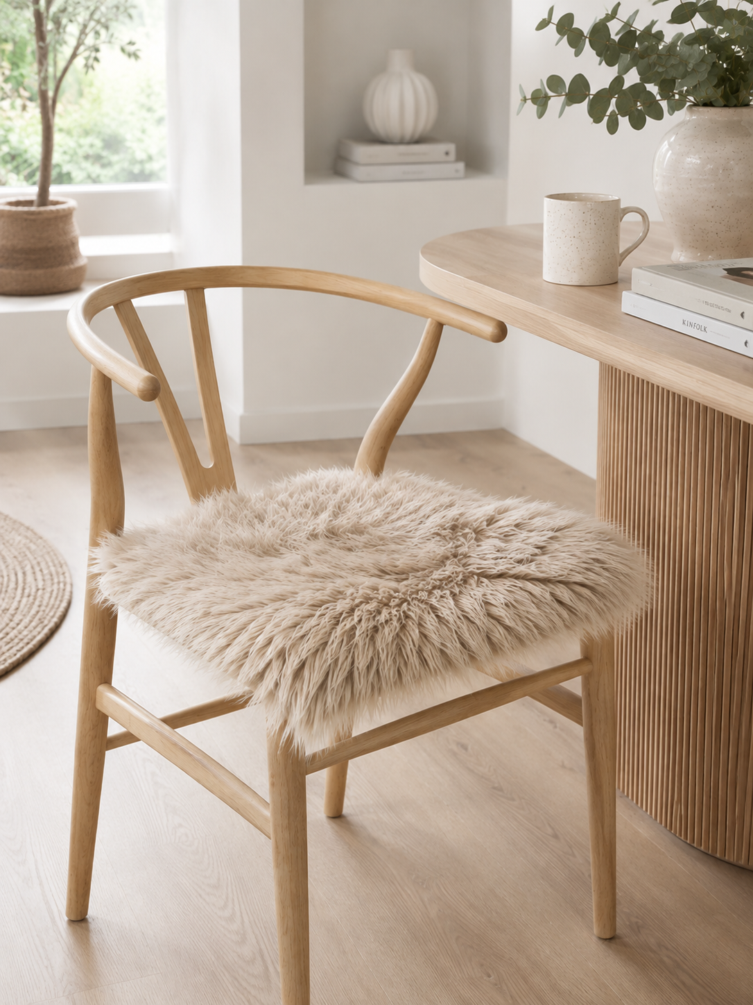 Sitzfell aus Lammfell 40x40 - Linen