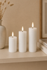 LED Bloklys / Hvid – 3 stk med fjernbetjening
