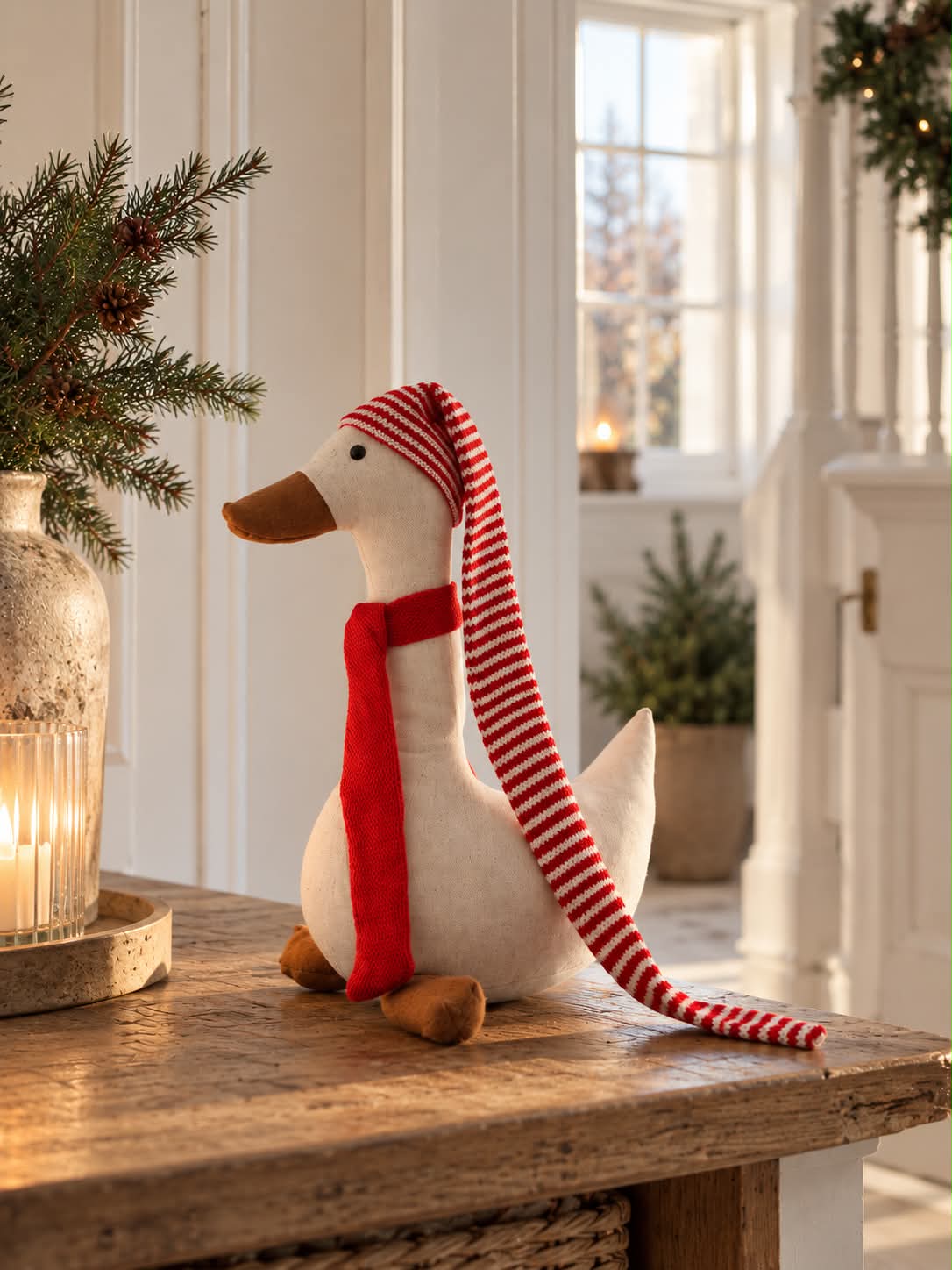 Weihnachtsente mit Mütze - Large
