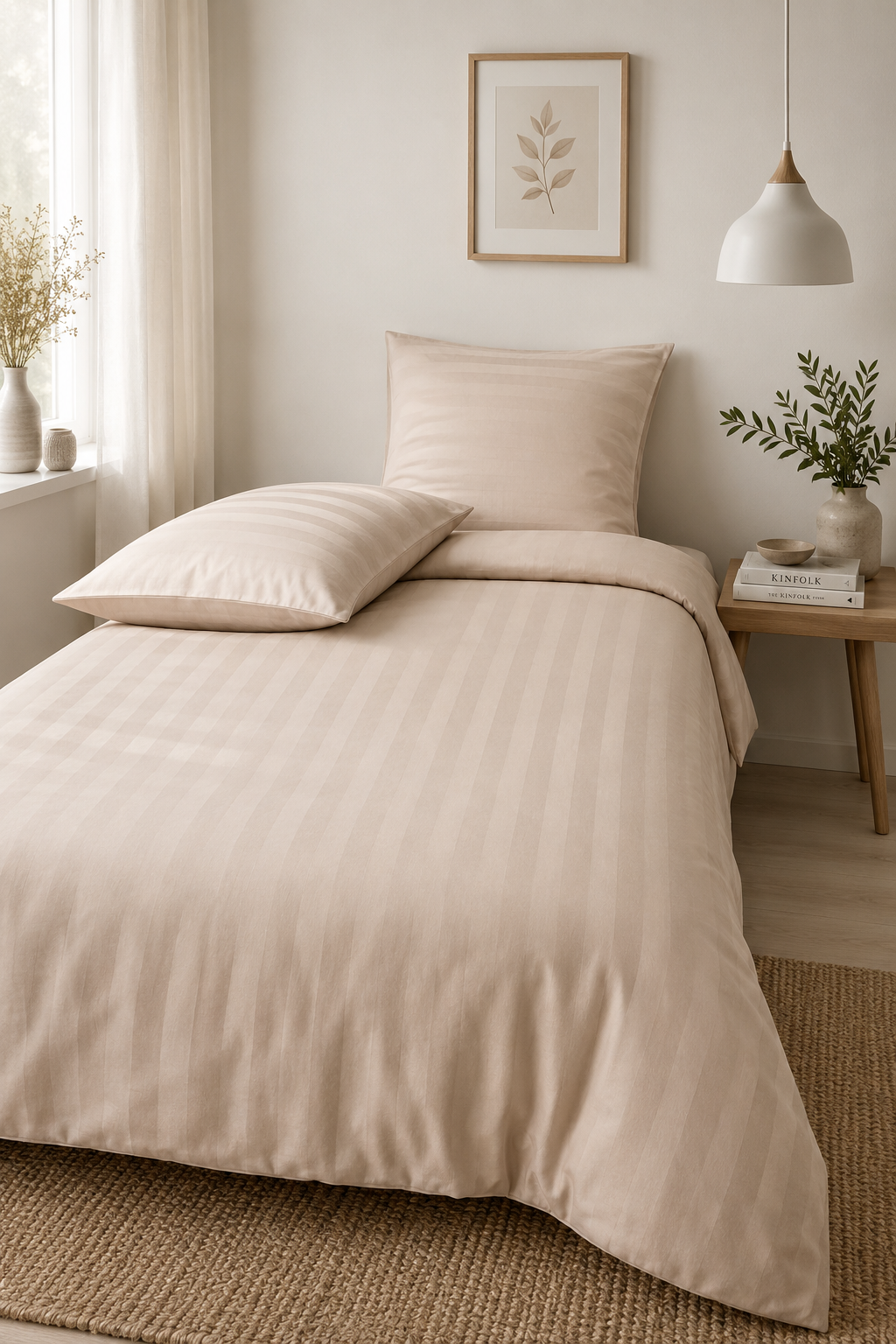 Bambus-Satin-Bettwäsche-Set, schiefergrau 140x200