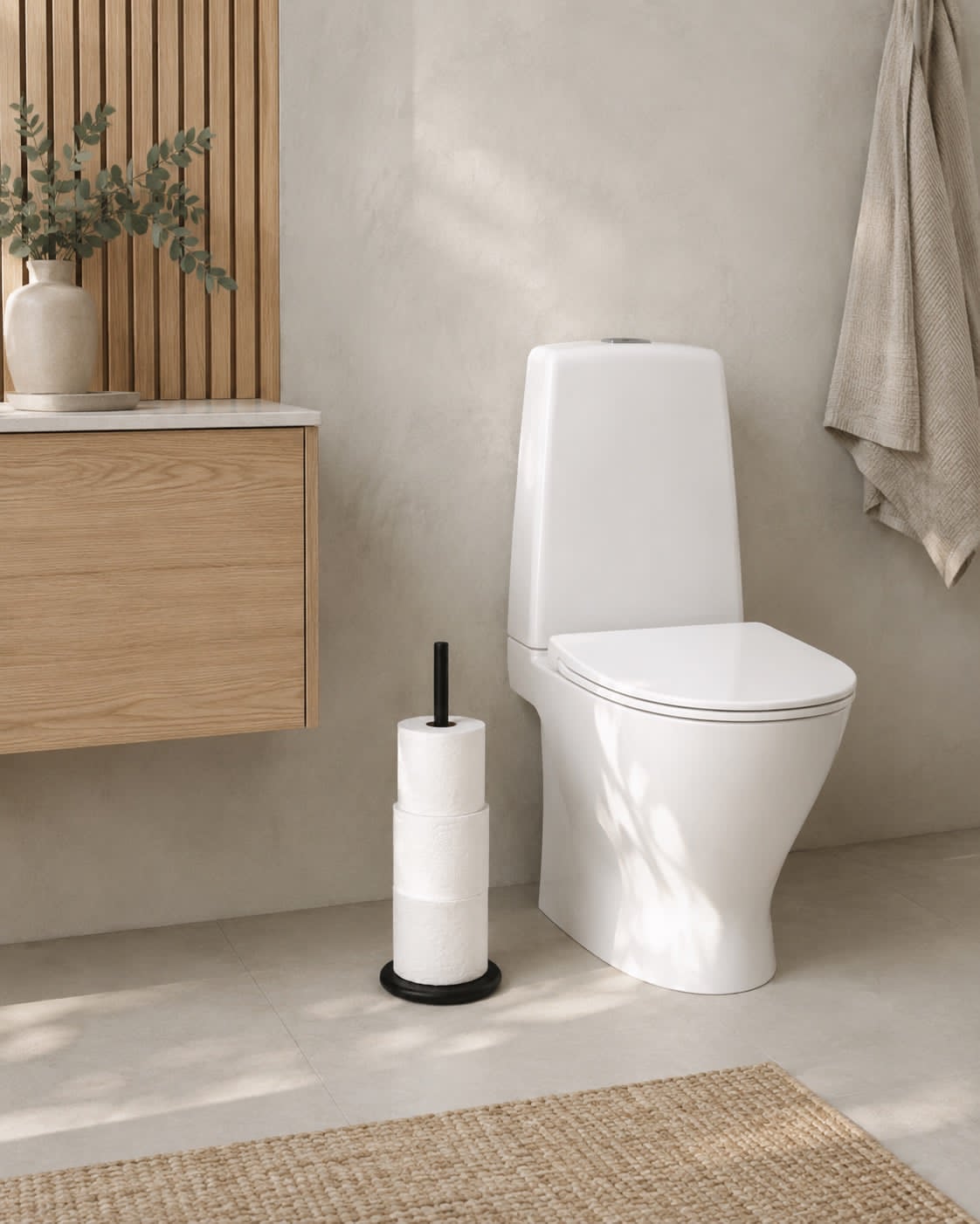 Toilettenrollenhalter - schwarzes Metall