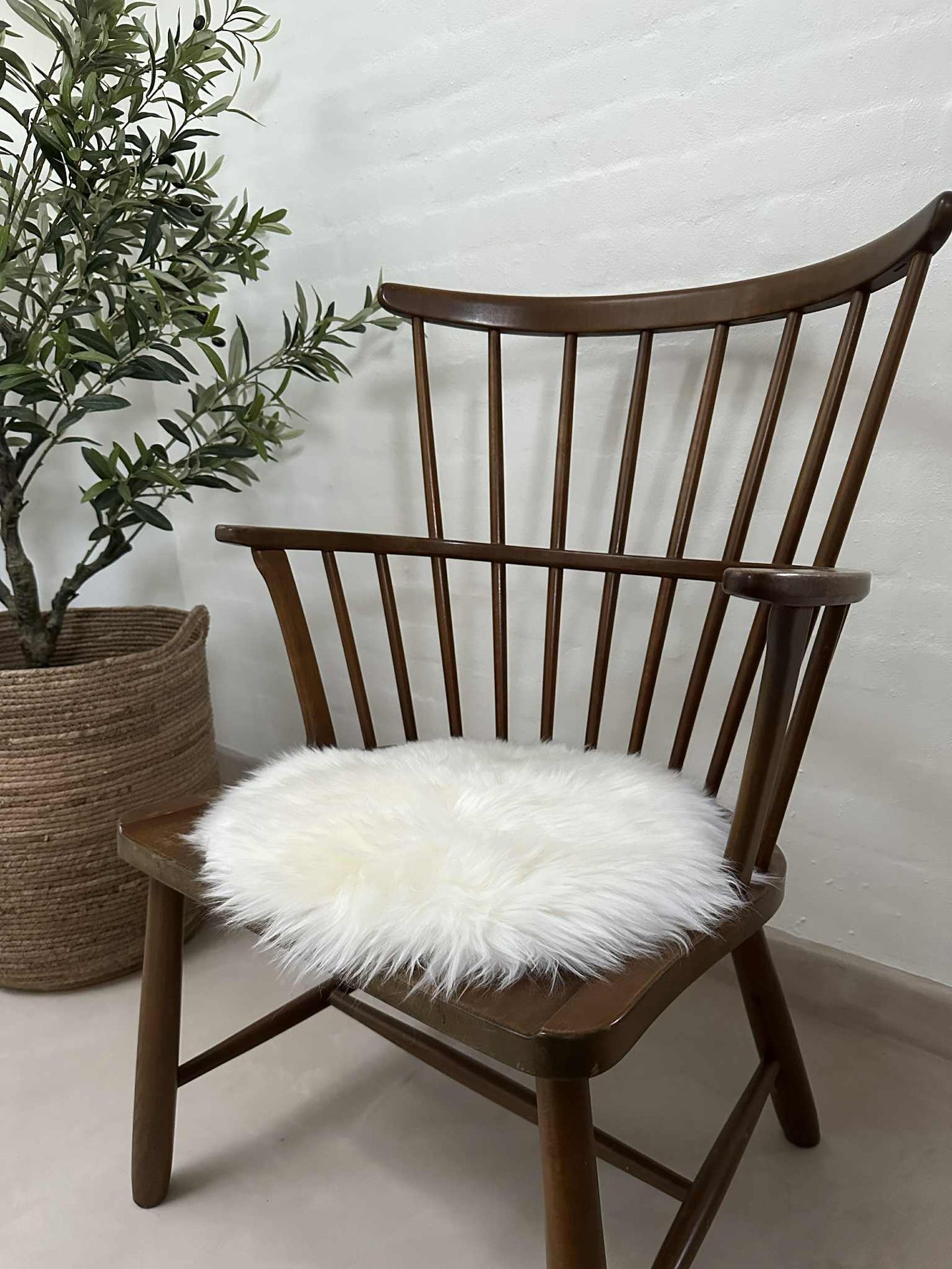 Sitzfell Ø 34 cm - Weißes Lammfell