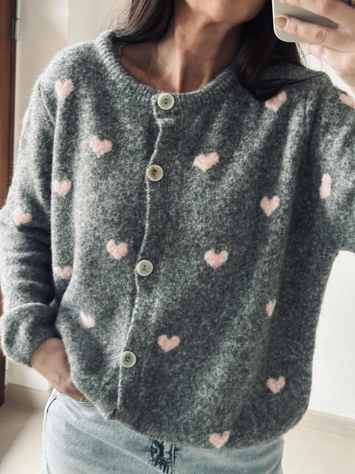 Cardigan Alpaka - Herzen