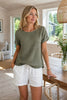 Bluse Leinenmix – Military