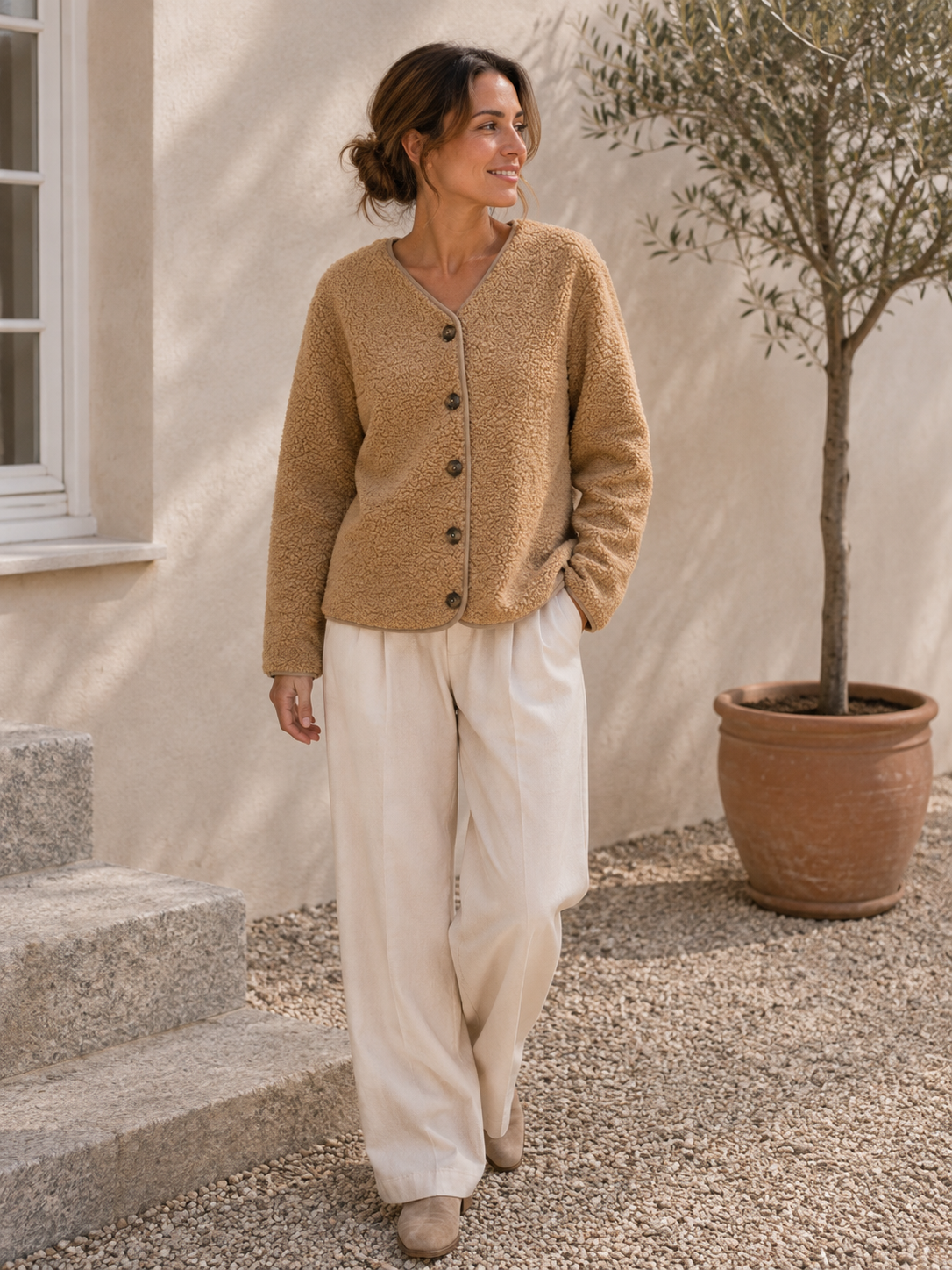 Jacke Fleece camel