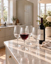 Weingläser Rotwein gerillt mit Goldrand - 4 Stk