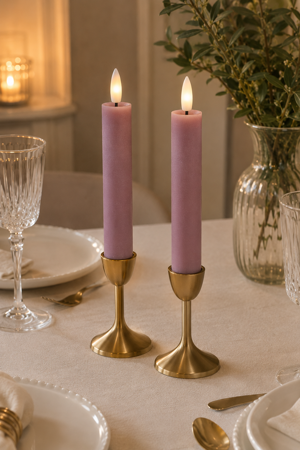 LED Stabkerze 11 cm - Rosa