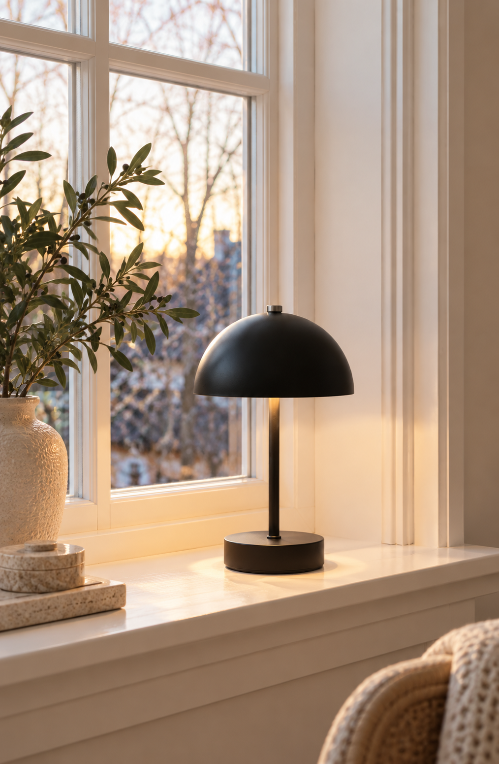 Tischlampe mit Touch - Schwarz