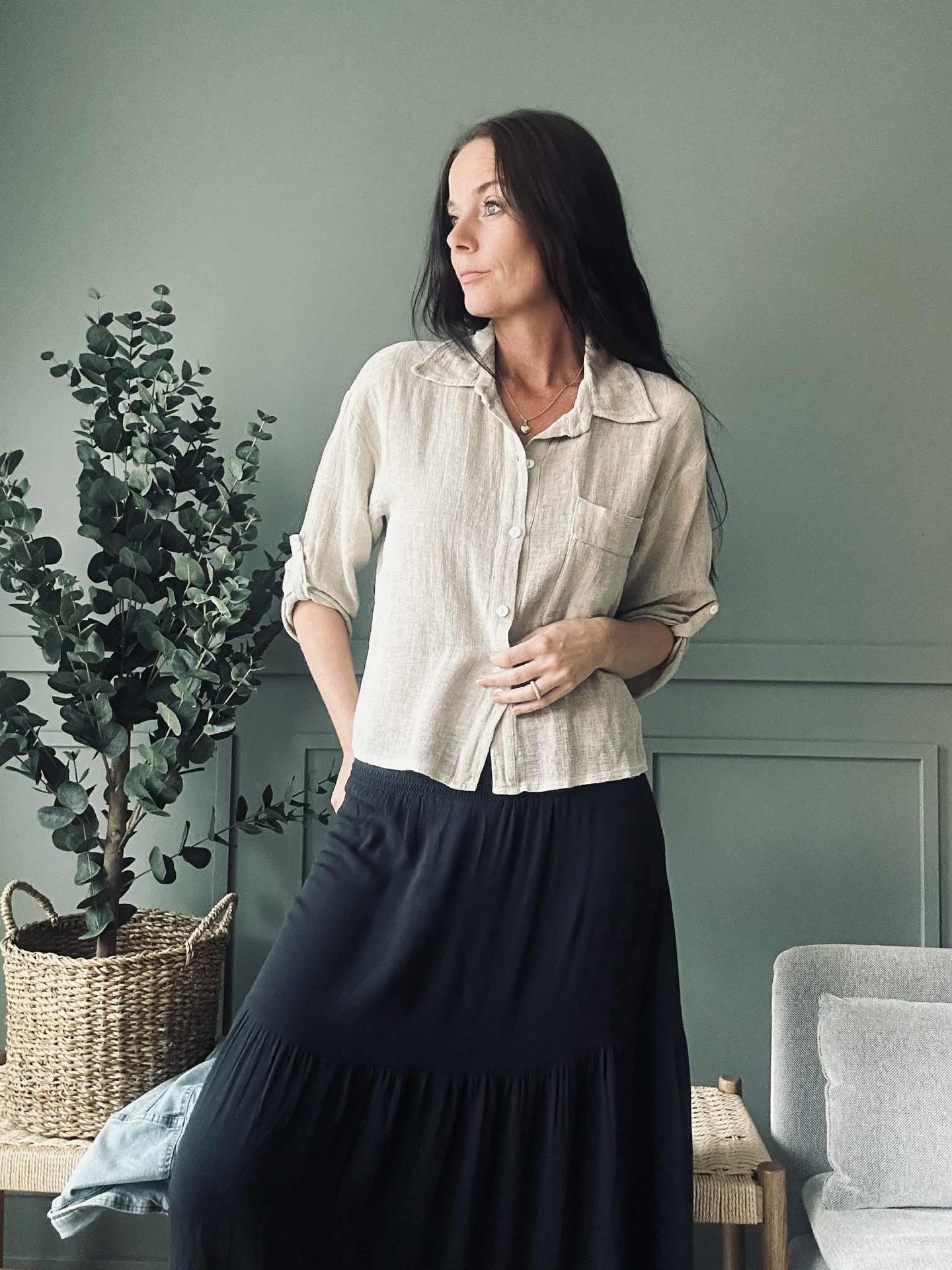 Bluse Milla - Leinenmix beige