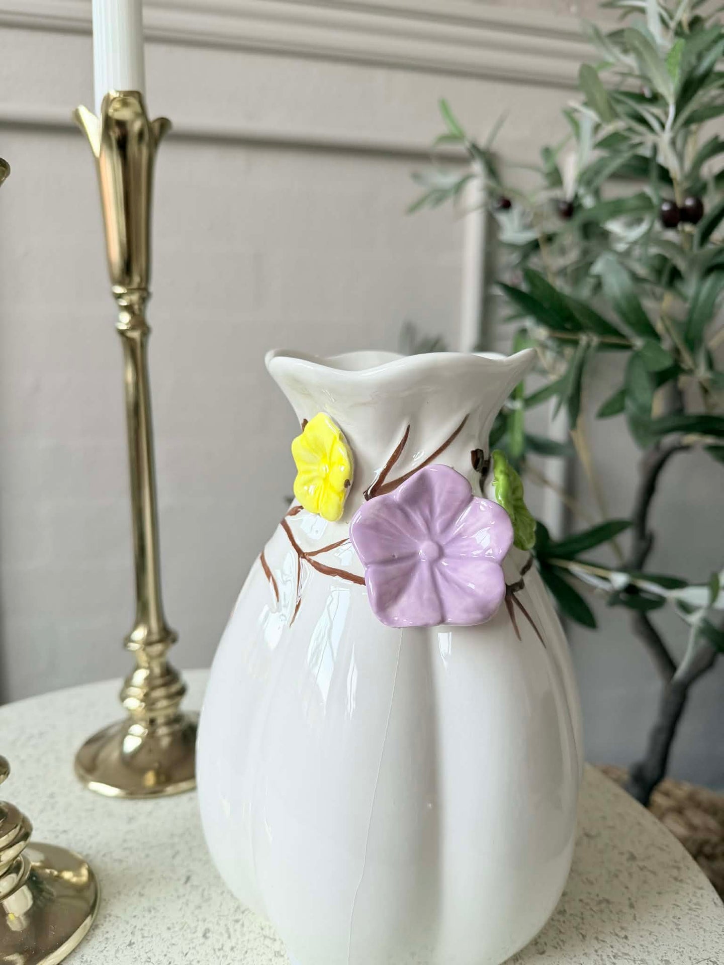 Vase mit Deko - Weiß oder Grün