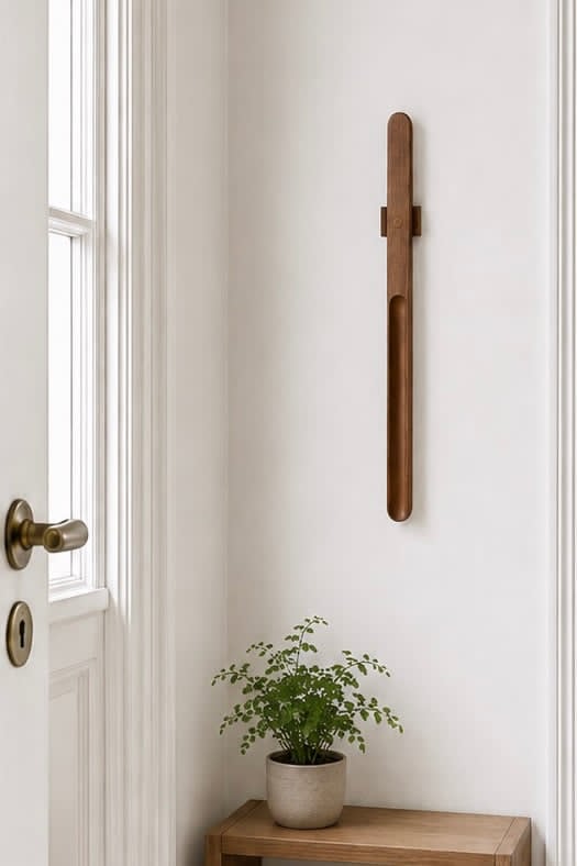 Schuhlöffel aus Holz mit Magnet - Dunkles Holz