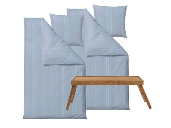 Bettwäsche 2er-Set Södahl 140x220 cm - Linen Blue - inkl. Betttablett