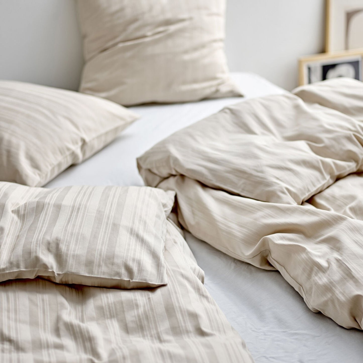 Bettwäsche-Set, beige, 140x200 - 63x60
