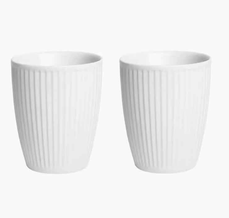 Thermobecher Plissé - Set mit 2 Stück - Weiß