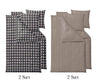 Bettwäsche, 4er Set - Södahl Kombipack - 2x Bubbles Ash & 2x Zen Taupe