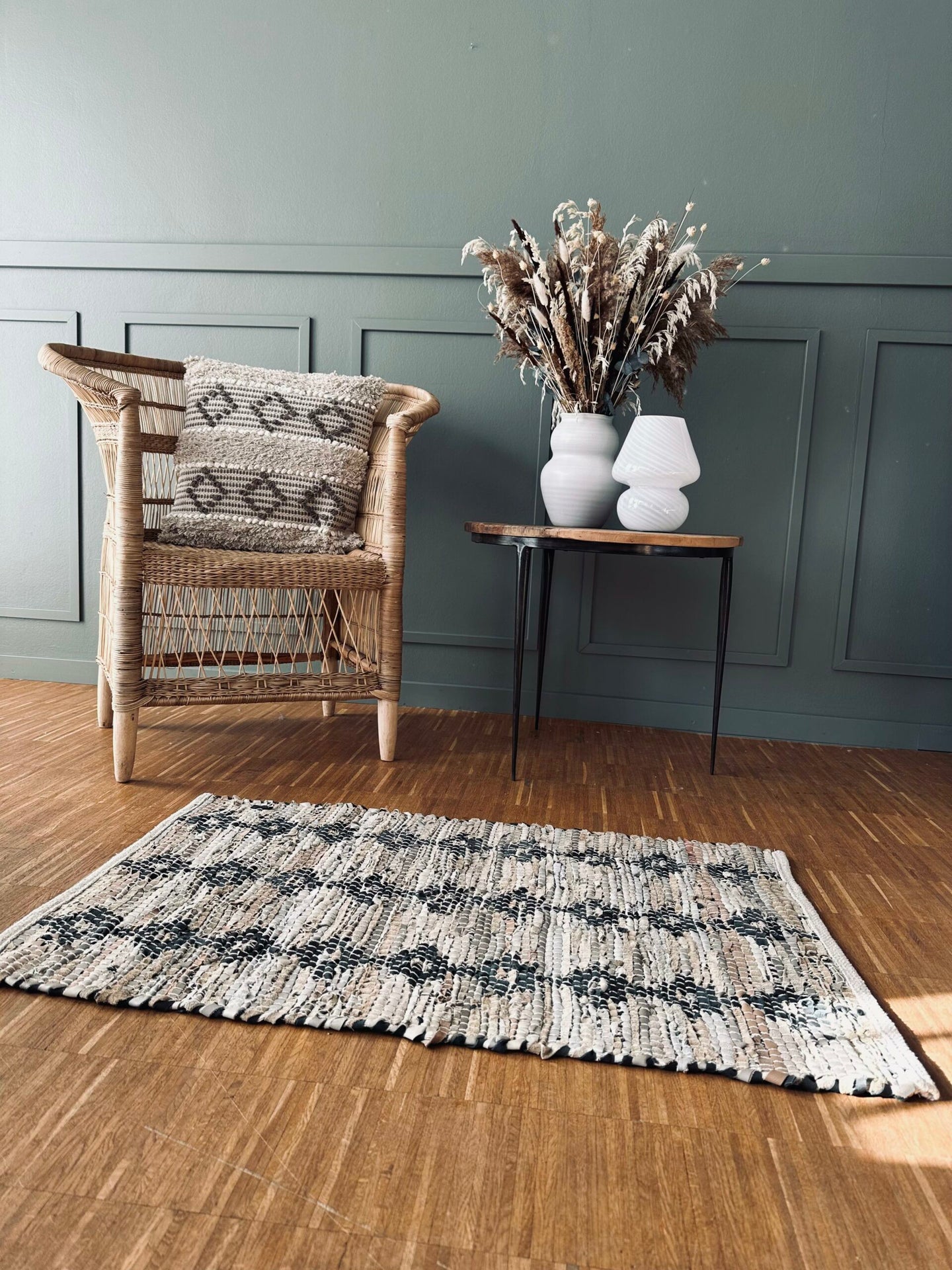 Teppich aus geflochtenem Leder – 60x90 cm