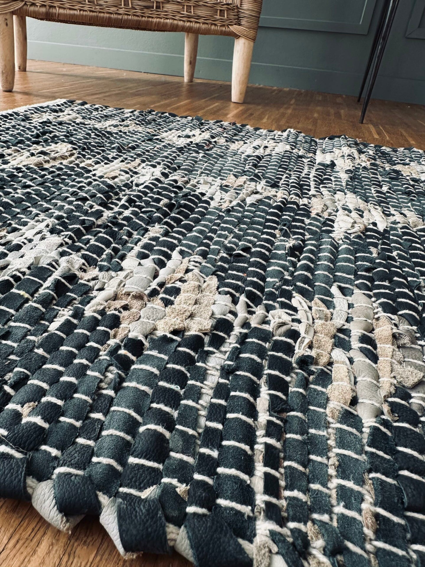 Teppich aus geflochtenem Leder – 60x90 cm