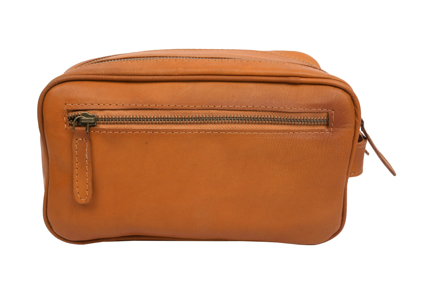Doppelte Kulturtasche Faust - Cognac