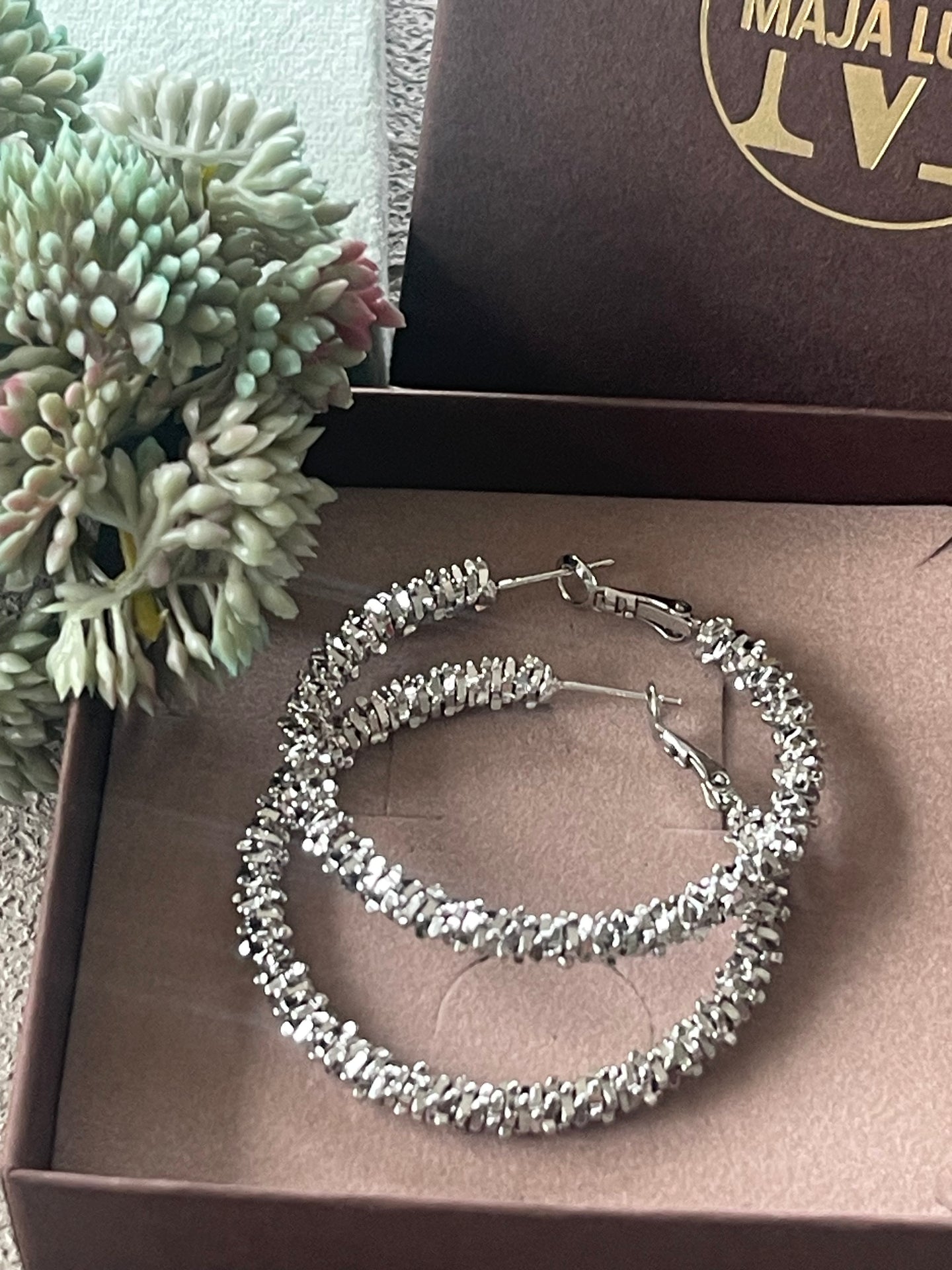 Ohrringe INA Hoops Large - versilbert