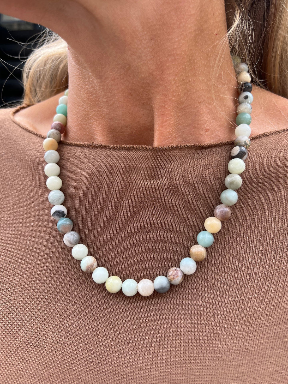 Halskette Mary Natur/Aqua Mix