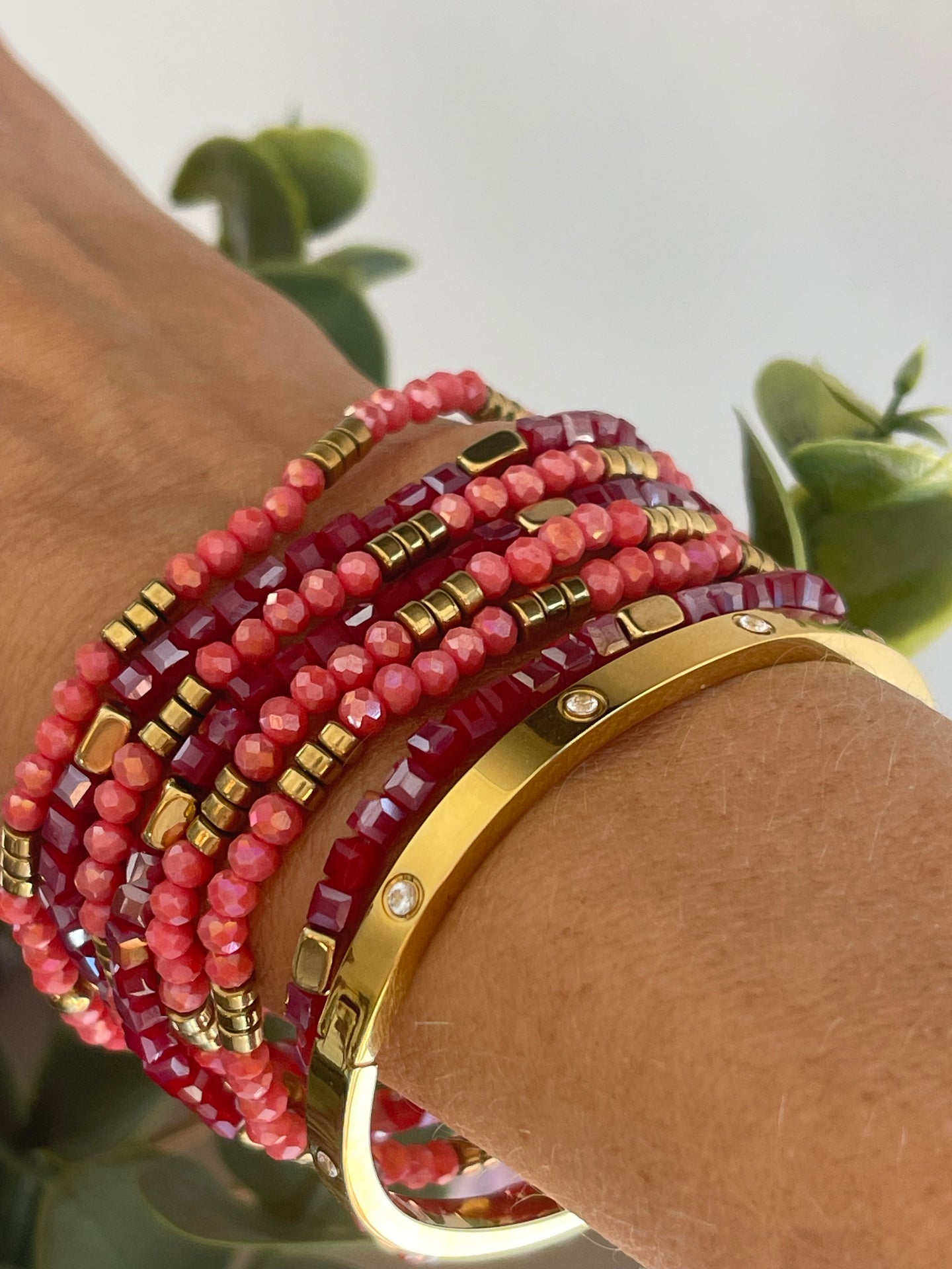 Armband Merle – Red mix 1 Stk.