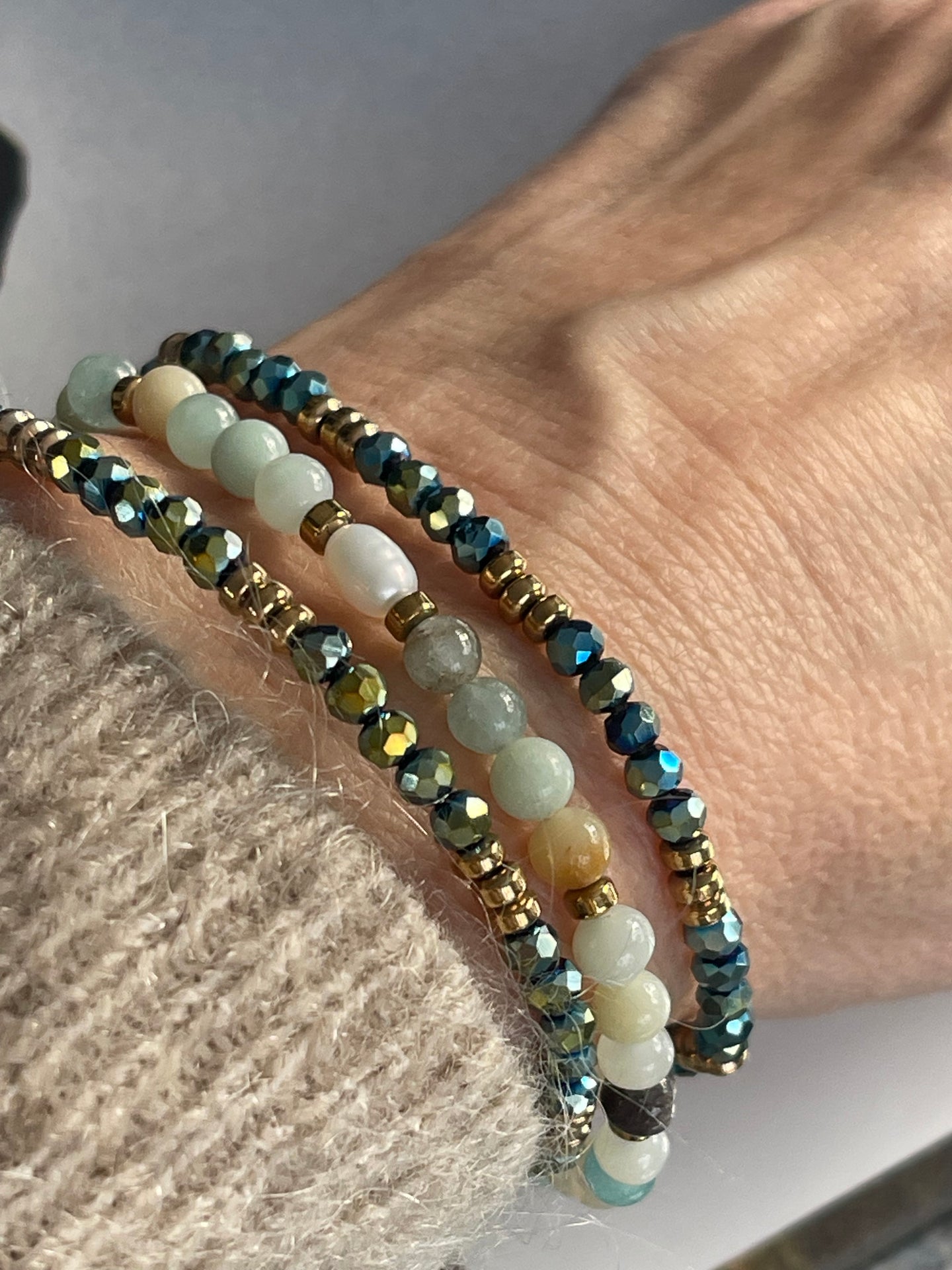 Armband Leah Emerald – Set mit 3 Armbändern
